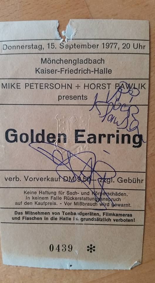 Golden Earring show ticket#439 Mönchengladbach (Germany - Kaiser-Friedrich-Halle